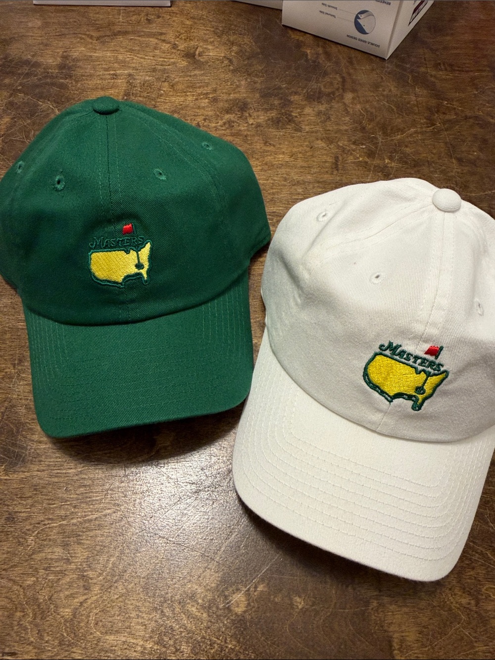 Men’s Masters Cap in Green and White with Yellow Logo